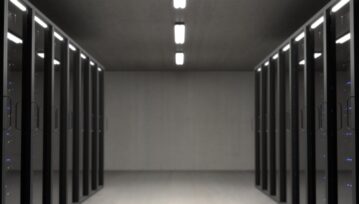 Black Server Racks on a Room