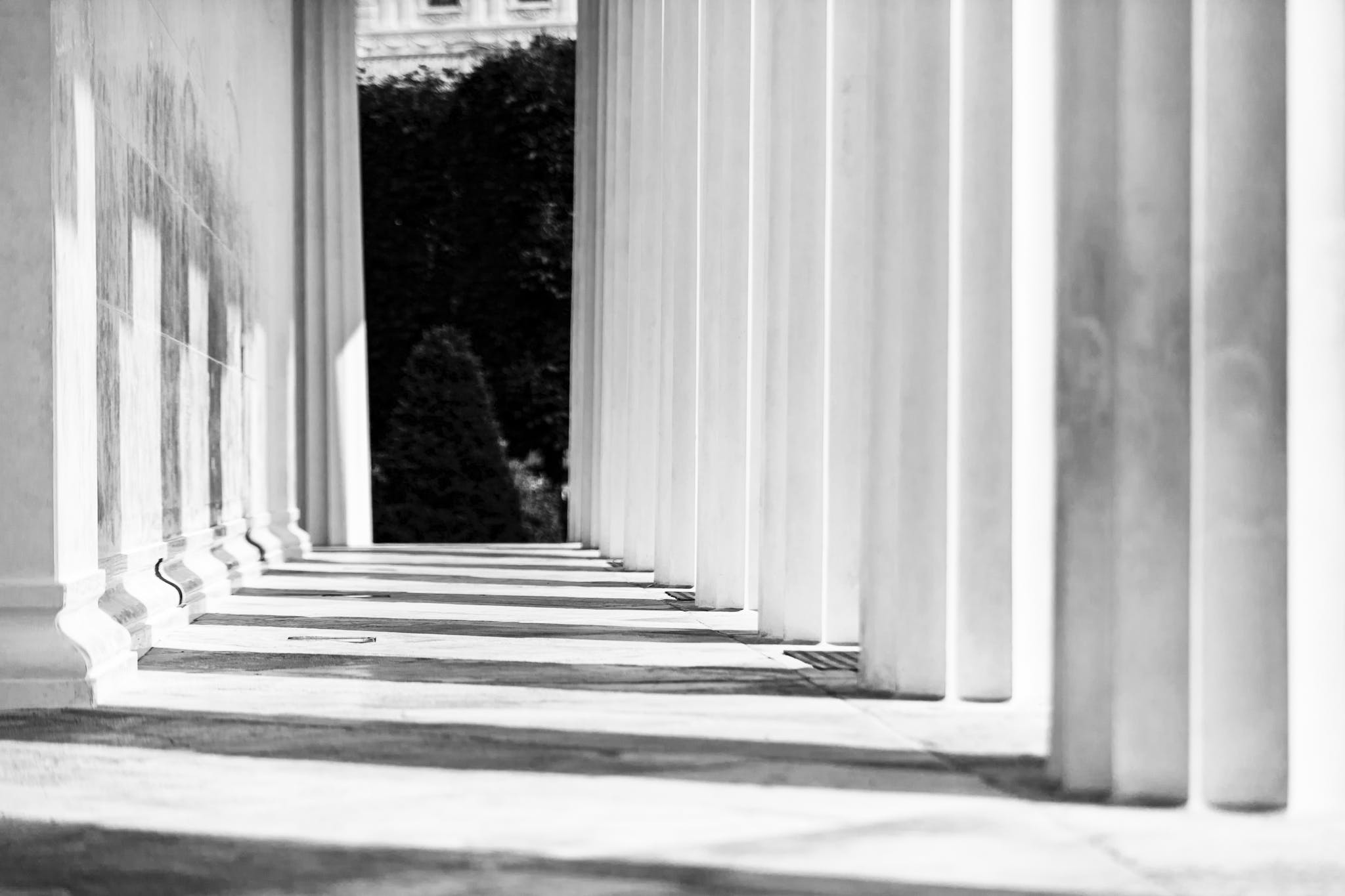 Grayscale Photography of Empty Hallway