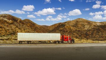 Red Semi Truck on the Road